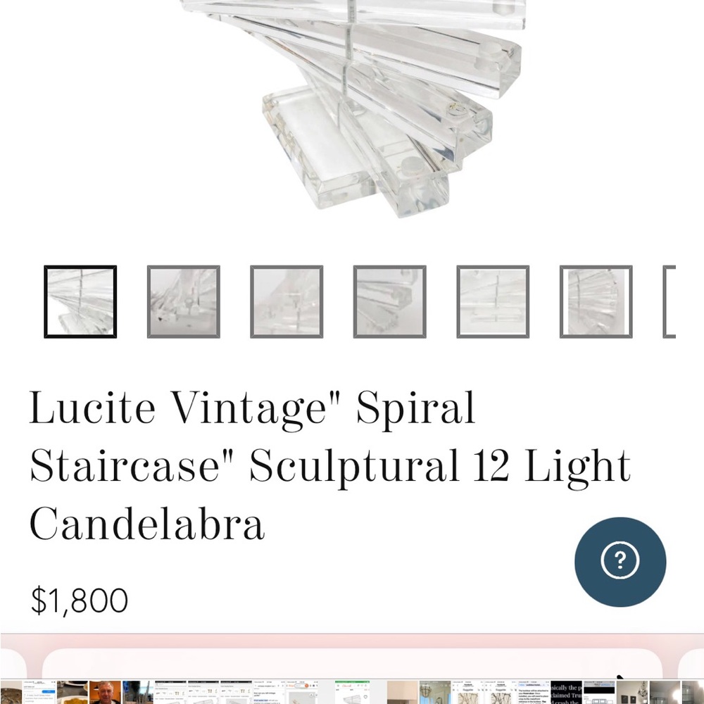 Vintage mid century Candelabra, great condition. Including all lucite candles. - Picture 5 of 5
